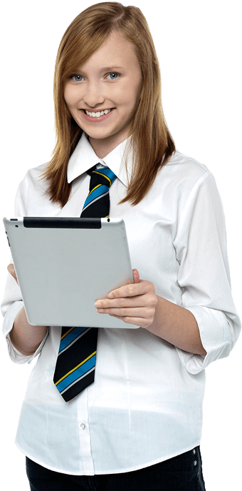 Image: Schoolgirl with tablet computer